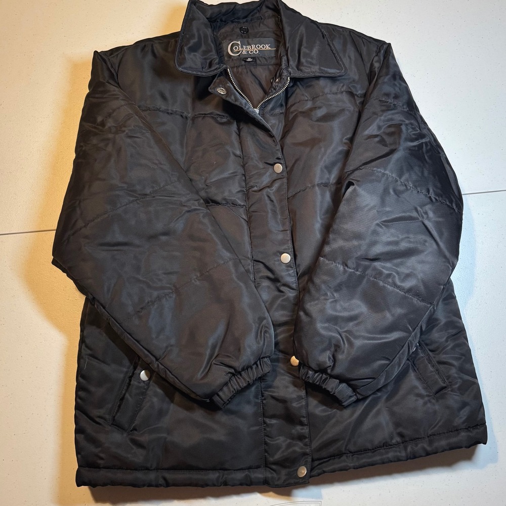 Colebrook &‎ Co Vintage Black Quilted Puffer Jacket Coat Medium Winter Gorpcore